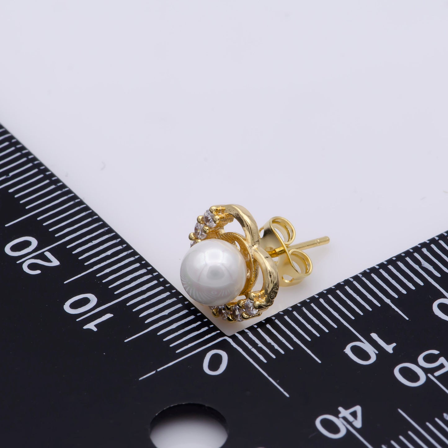 14K Gold Filled tiny Heart imitation pearl stud earring Cartilage stud dainty studs, Helix stud earring for women mother grandma gift