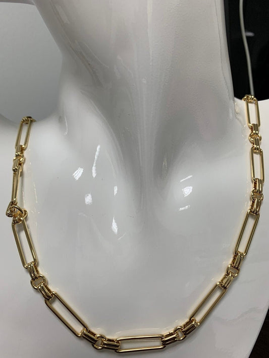 14K Gold Stadium w/ Unique Connector Chain by Yard, double sided Chain, Wholesale bulk Roll for Jewelry Making Roll-464