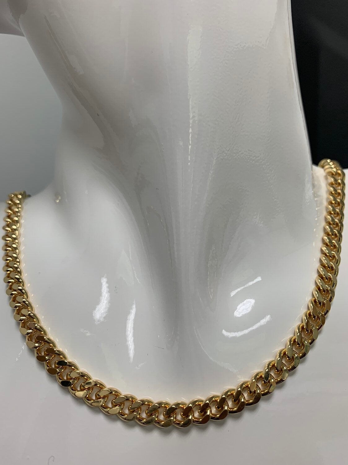 14K Gold Filled 6.4mm Cuban Curb Chain by Yard, Cuban Curb Chain, Wholesale bulk Roll Chain for DIY Craft, Thickness 2.2mm,Roll-398