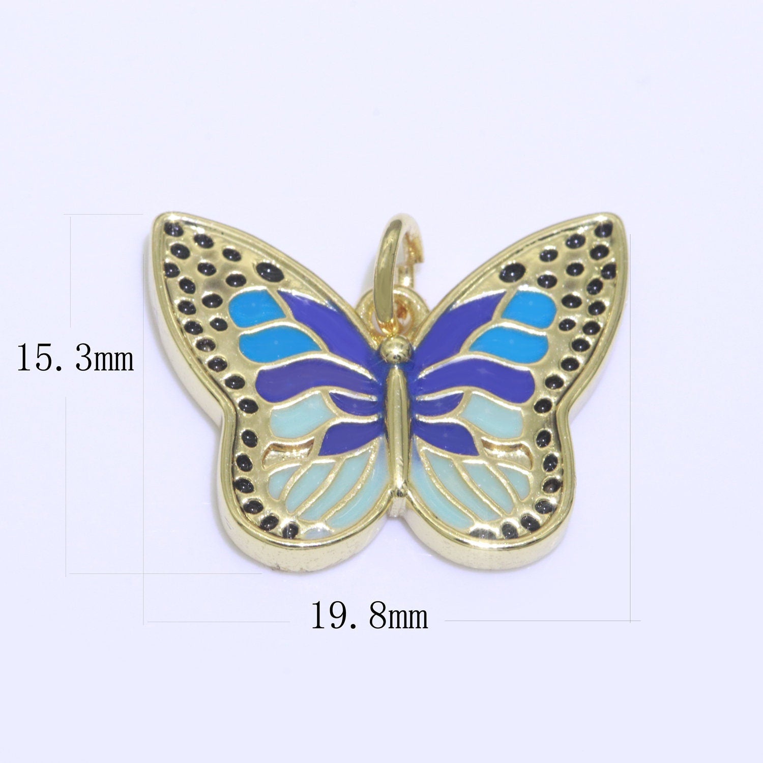 1x Enamel Monarch Butterfly Gold Filled Butterfly Pendant Mariposa Animal Lover Necklace Pendant Charm Designer Colorful Jewelry Making