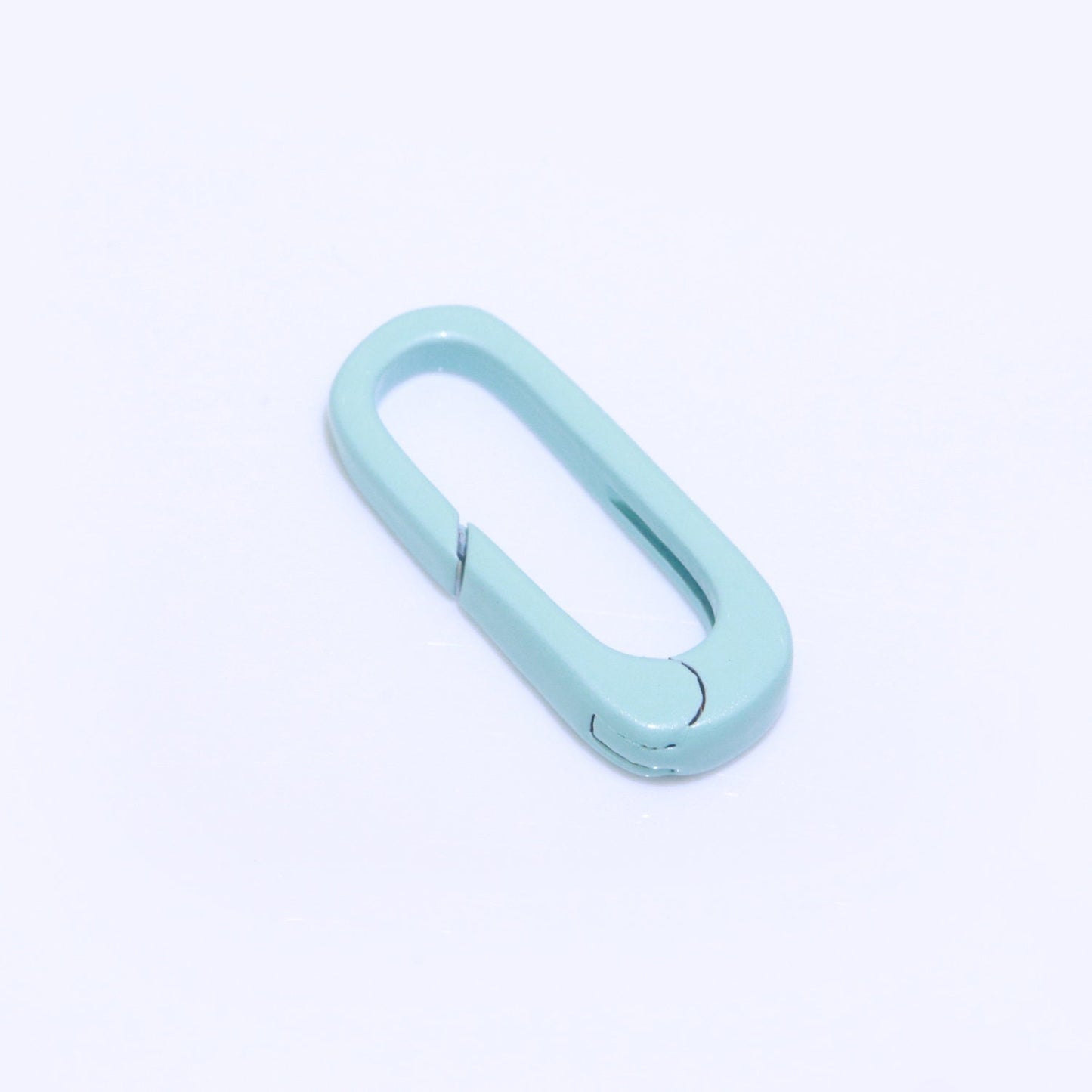 Dainty Enamel Spring Gate Ring, Push Gate ring, 18.5mm Oval Ring, Charm Holder Pink Green Red Clasp for Link Connector Clasp