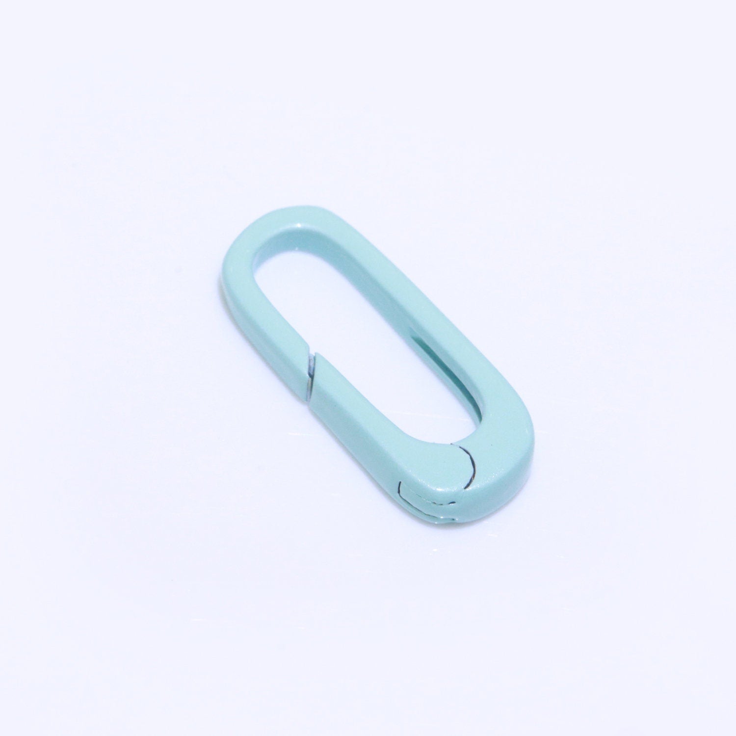 Dainty Enamel Spring Gate Ring, Push Gate ring, 18.5mm Oval Ring, Charm Holder Pink Green Red Clasp for Link Connector Clasp