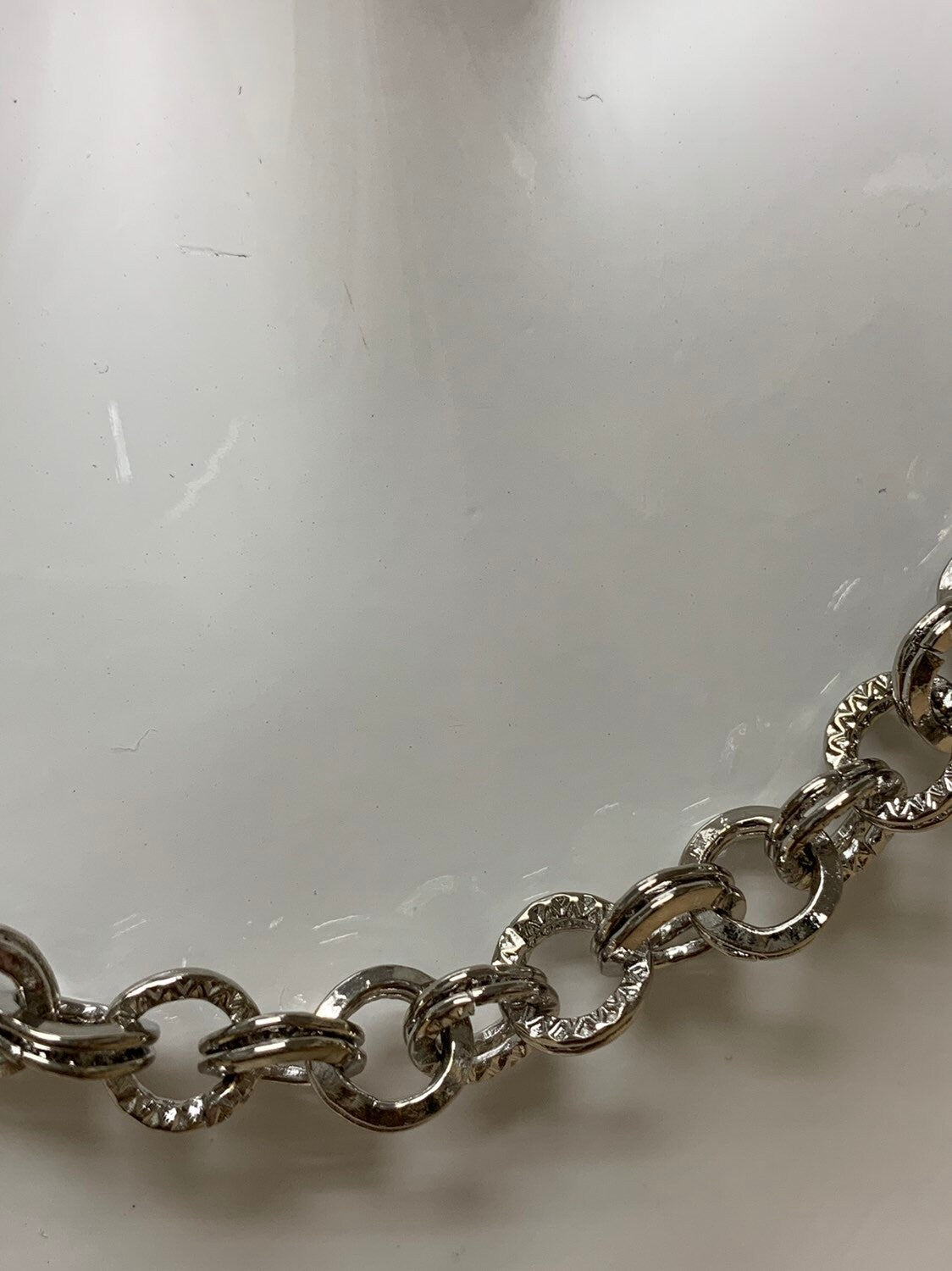 White Gold Rolo Cable Chain by Yard, Rolo Cable Chain , Wholesale bulk Roll Chain for Jewelry Making, Width 8mm,ROLL-212