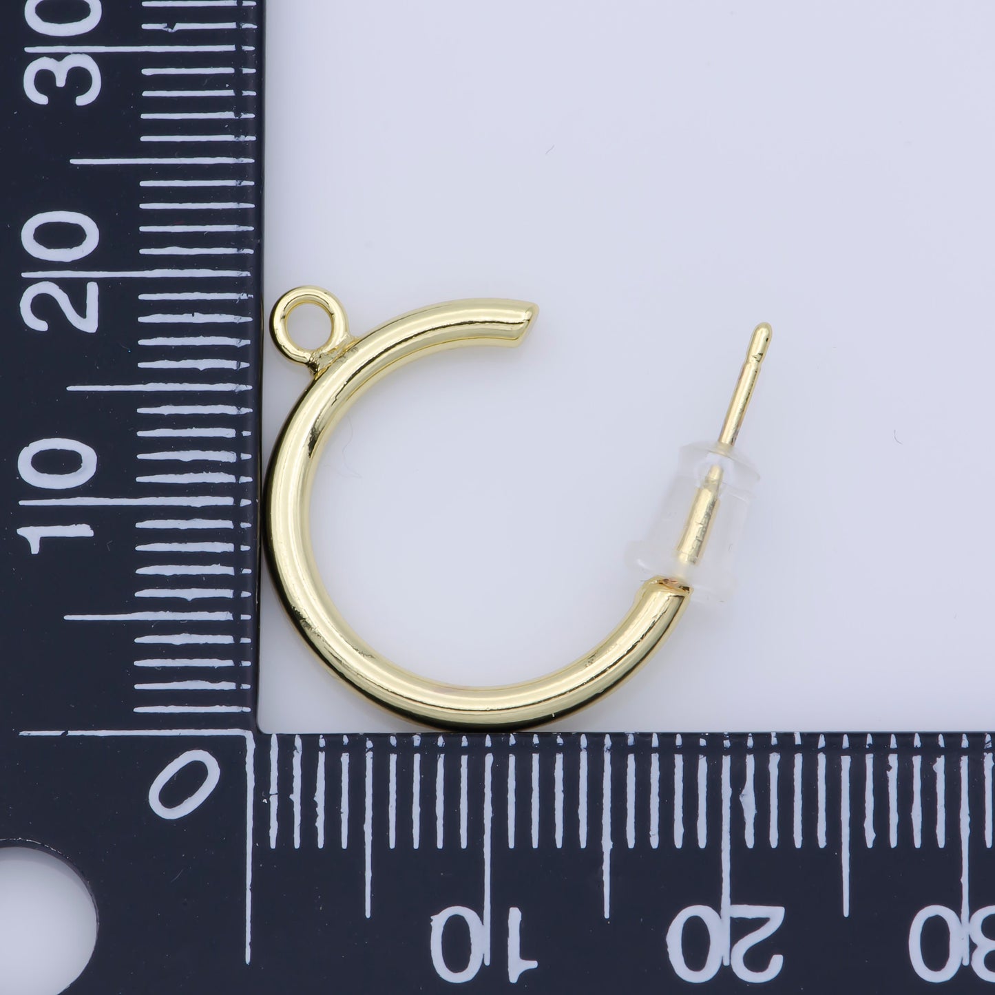 24K Gold Filled Slim Open Hoop Stud Earring Open Link Earring For Wholesale Jewelry Supplies & Earring Finding Charm Earring