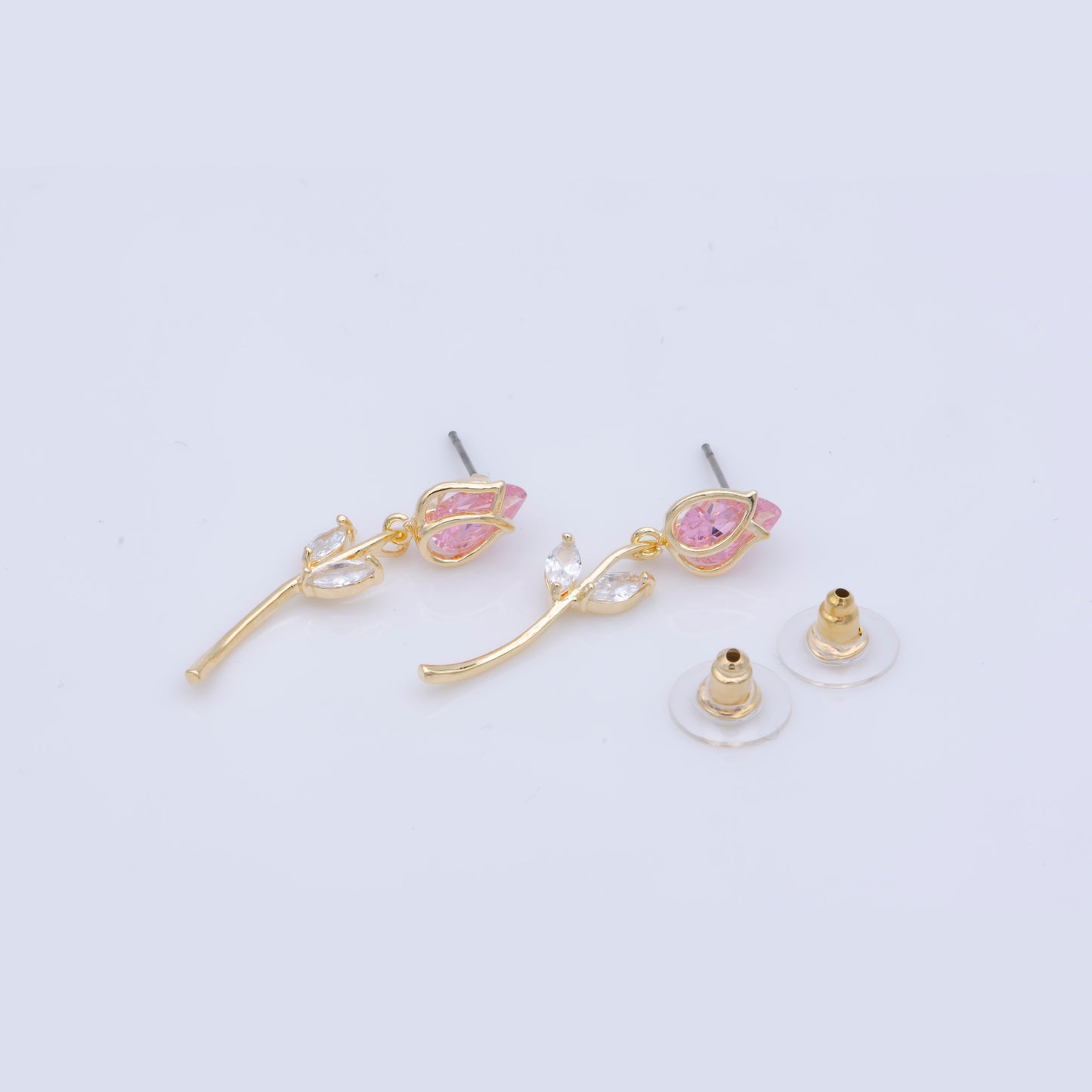 Rose Stud Earring Pink Rose Flower Earring, Gold / Silver Rose Stud June Birth Month Flower Jewelry, June Birthday Christmas Jewelry Gift
