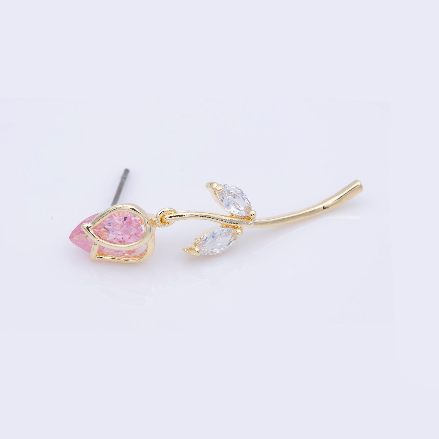 Rose Stud Earring Pink Rose Flower Earring, Gold / Silver Rose Stud June Birth Month Flower Jewelry, June Birthday Christmas Jewelry Gift