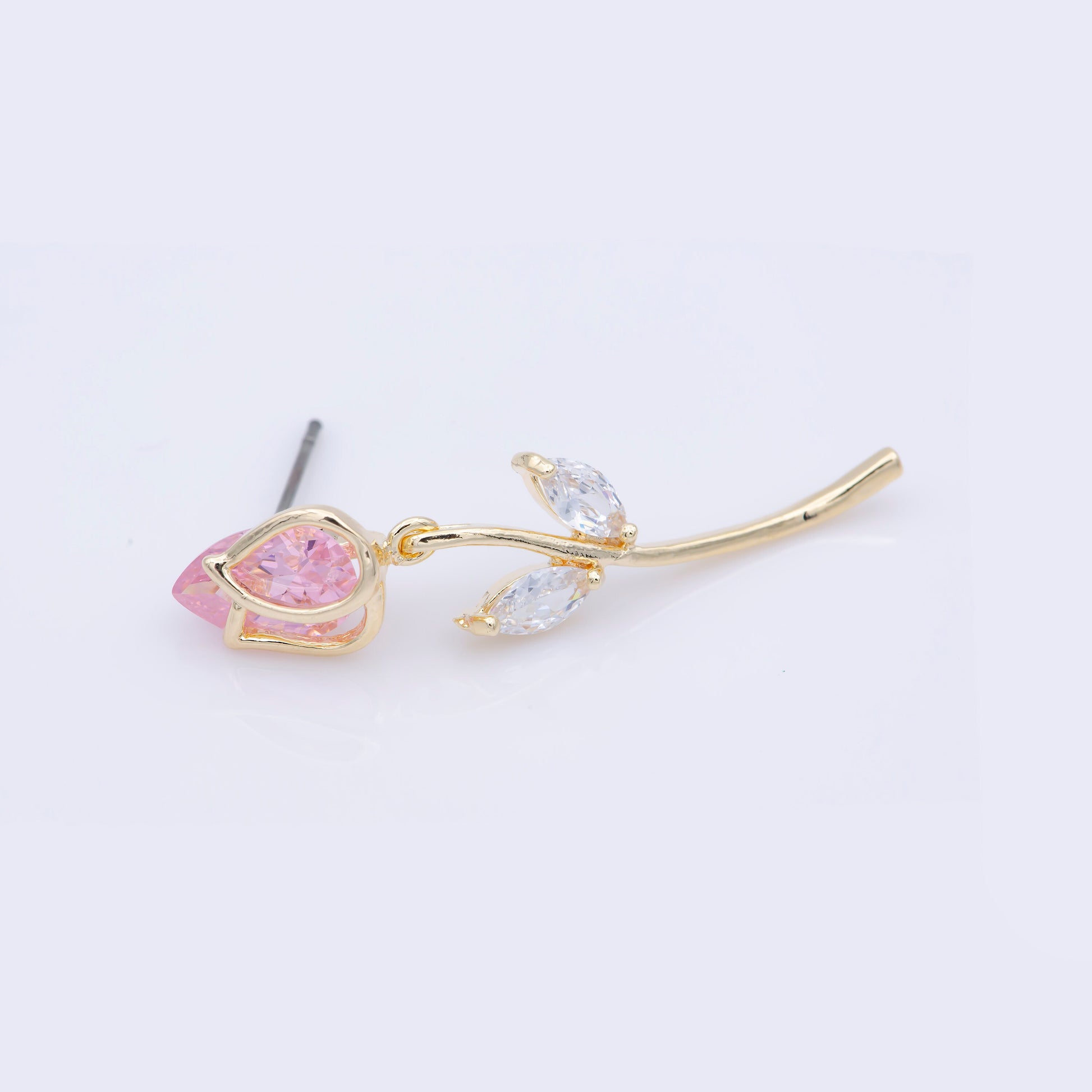 Rose Stud Earring Pink Rose Flower Earring, Gold / Silver Rose Stud June Birth Month Flower Jewelry, June Birthday Christmas Jewelry Gift