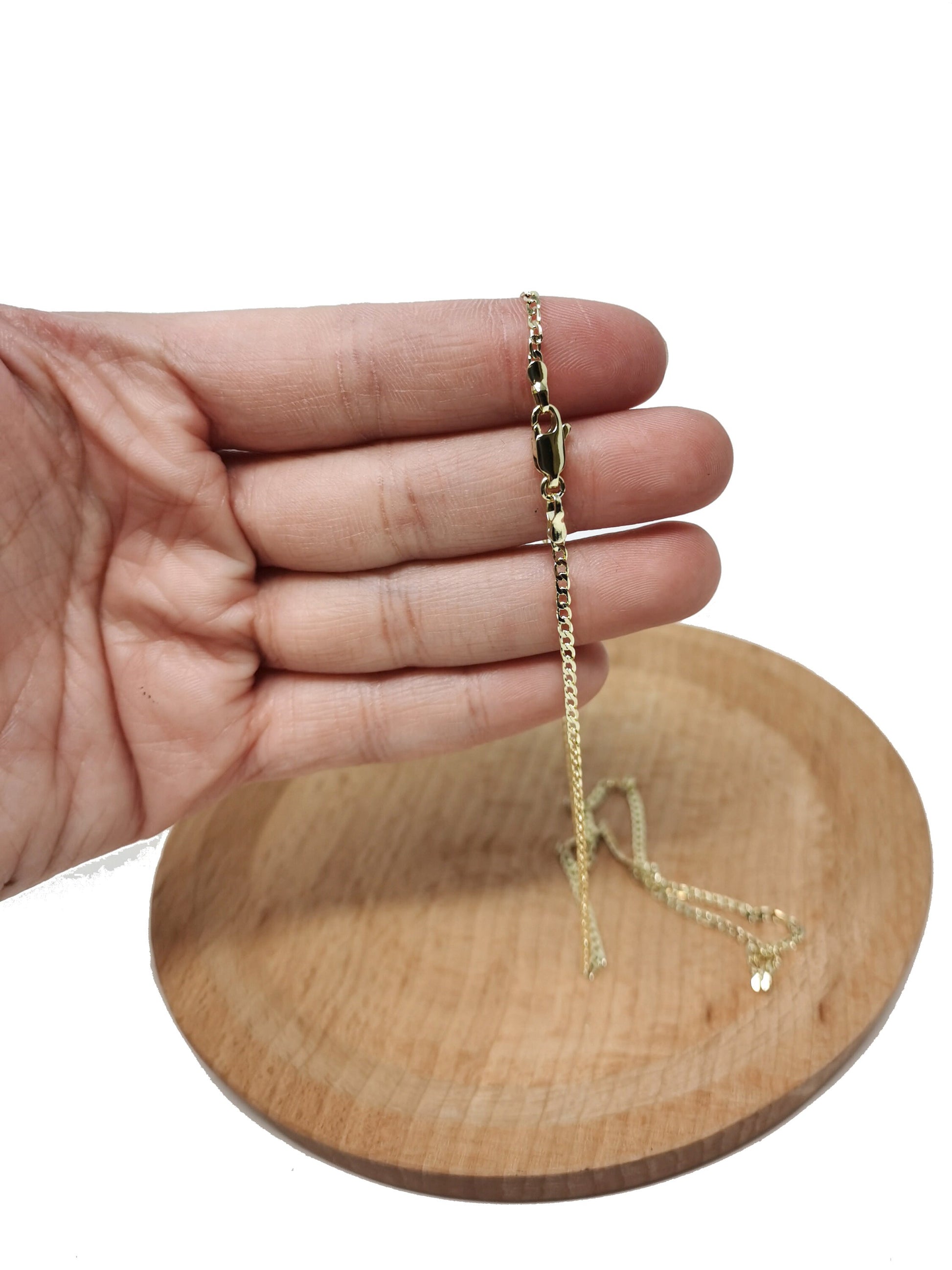 14k Gold Filled Curb Necklace Chain, Layering Chain Dainty Necklace 18 inch Width is 1.7mm for Jewelry Making Supply Ready To Wear Chain