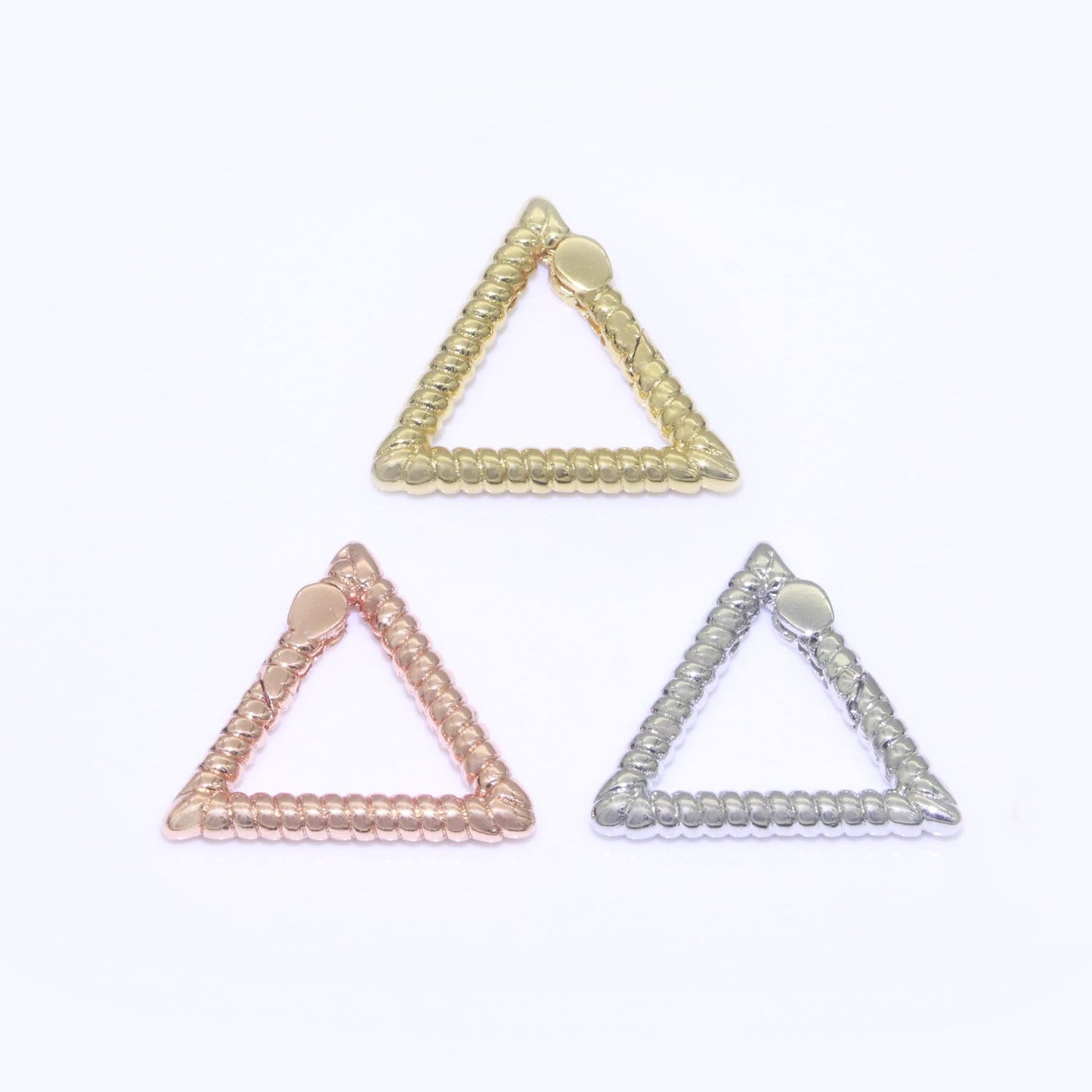 15.5X17.5mm Triangle Gold Spring Buckle Metal Snap Clasp Spring gate ring, Trigger Round Ring, Snap Clasp Hook for Jewelry Supply