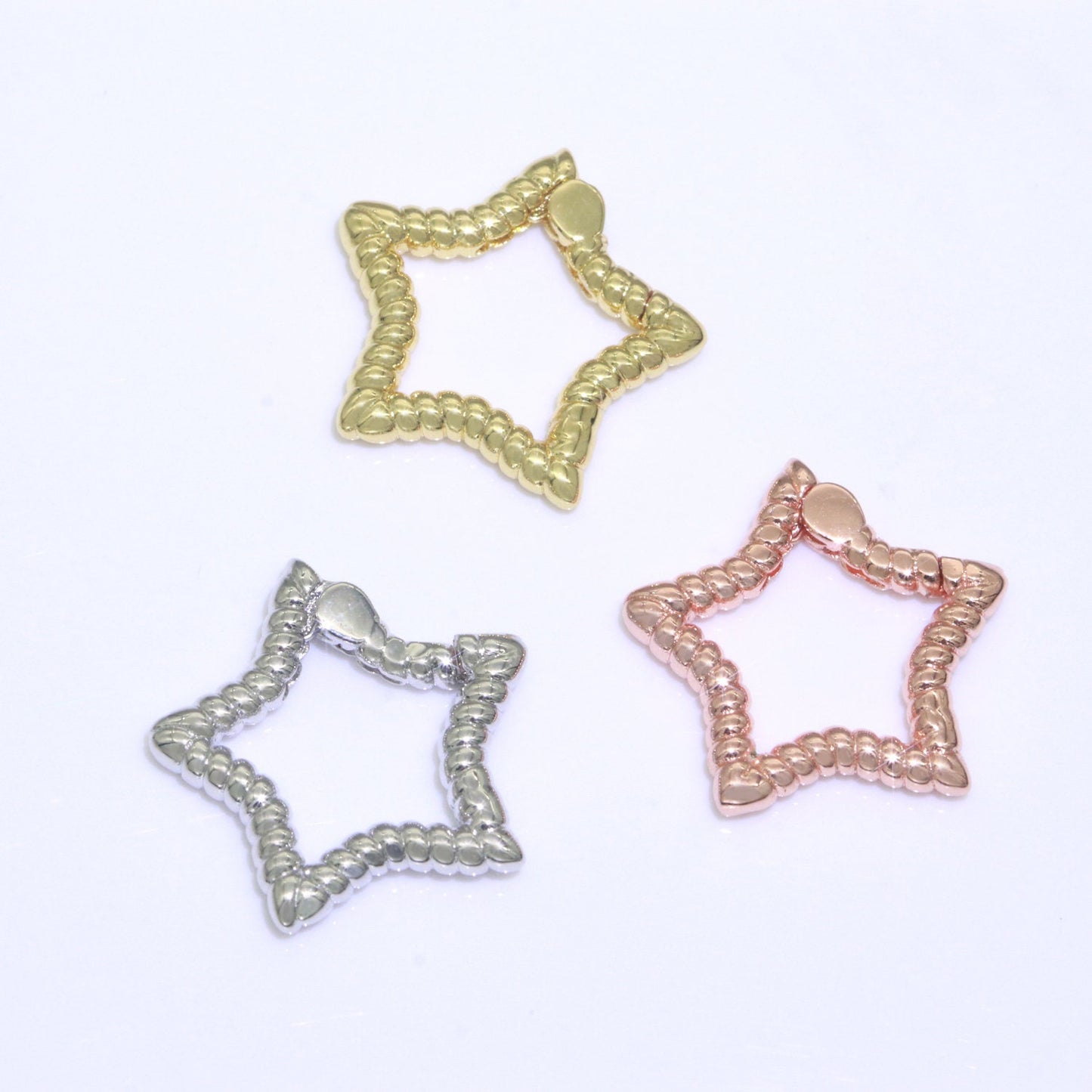Tiny Star Gold Spring Buckle Metal Snap Clasp Spring gate ring, Trigger Round Ring, Snap Clasp Hook for Jewelry Supply