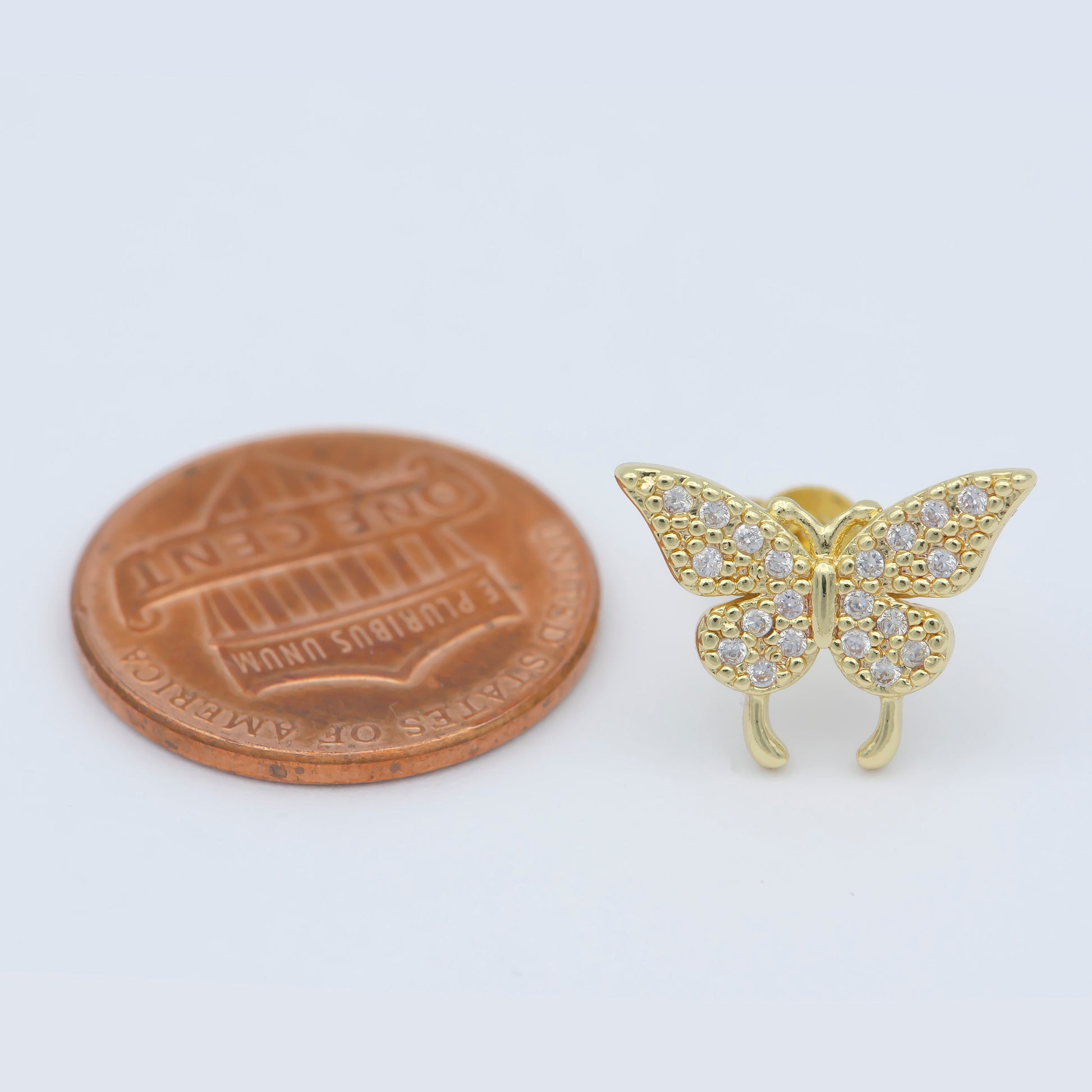 Gold Dainty Butterfly Stud Earring