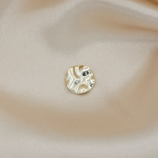 12mm Round Hammered Gold Charm Dainty Craft Supplies For Necklace Bracelet Jewelry, Geometric Charm Jewelry Making Supply DIY, 314