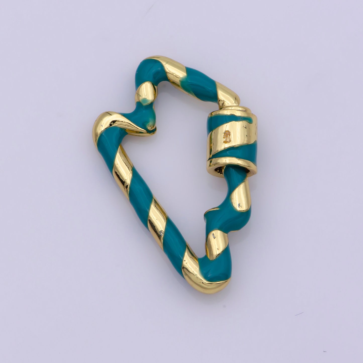 Mini Gold Lightning Screw Clasp Colorful Carabiner Thunder Gold Enamel Clasp for Necklace Bracelet Interlocking Charm Connector Black, Pink