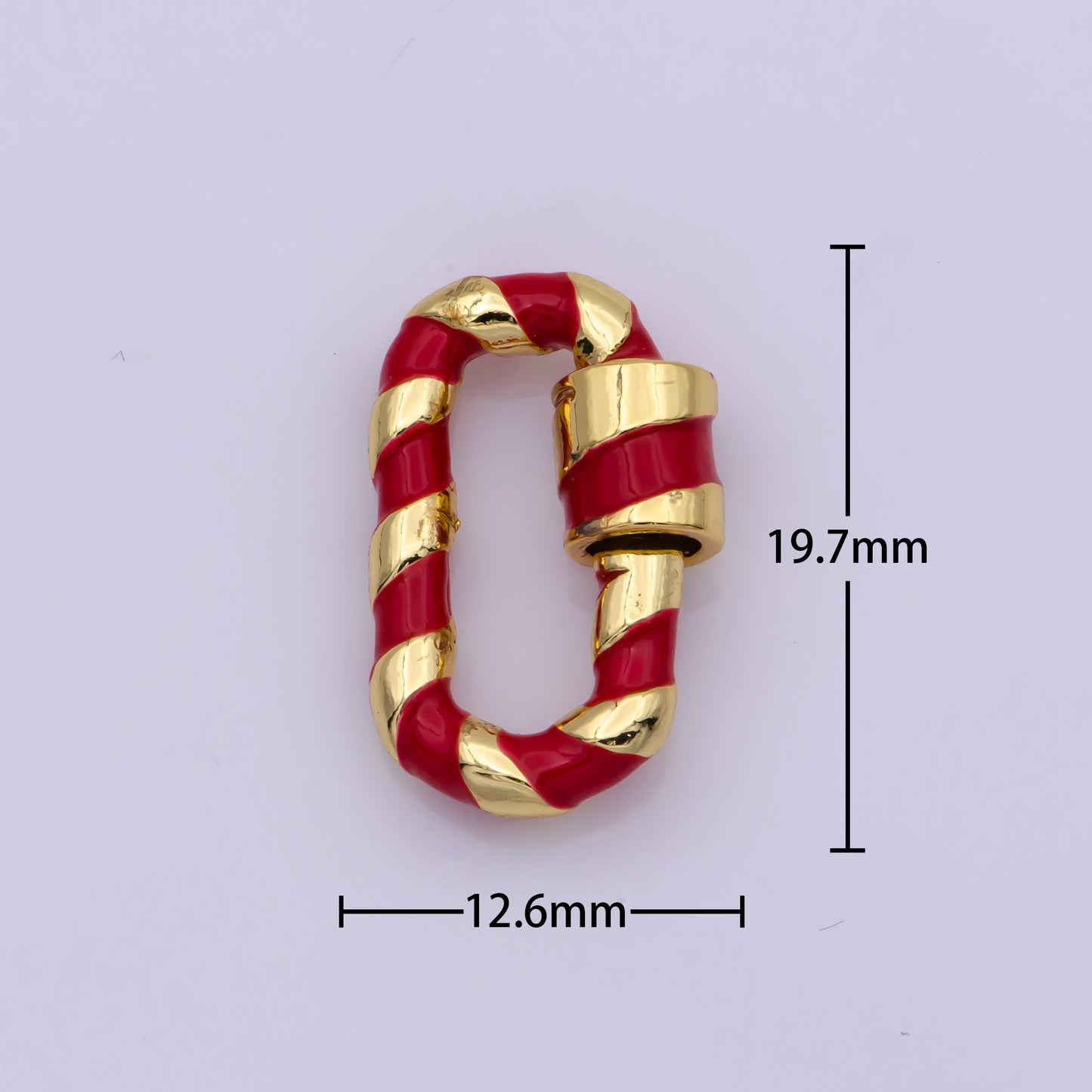 Tiny oval Rectangle Screw Clasp Colorful Carabiner Gold Enamel Clasp for Necklace Bracelet Interlocking Charm Connector Pink Teal Blue White