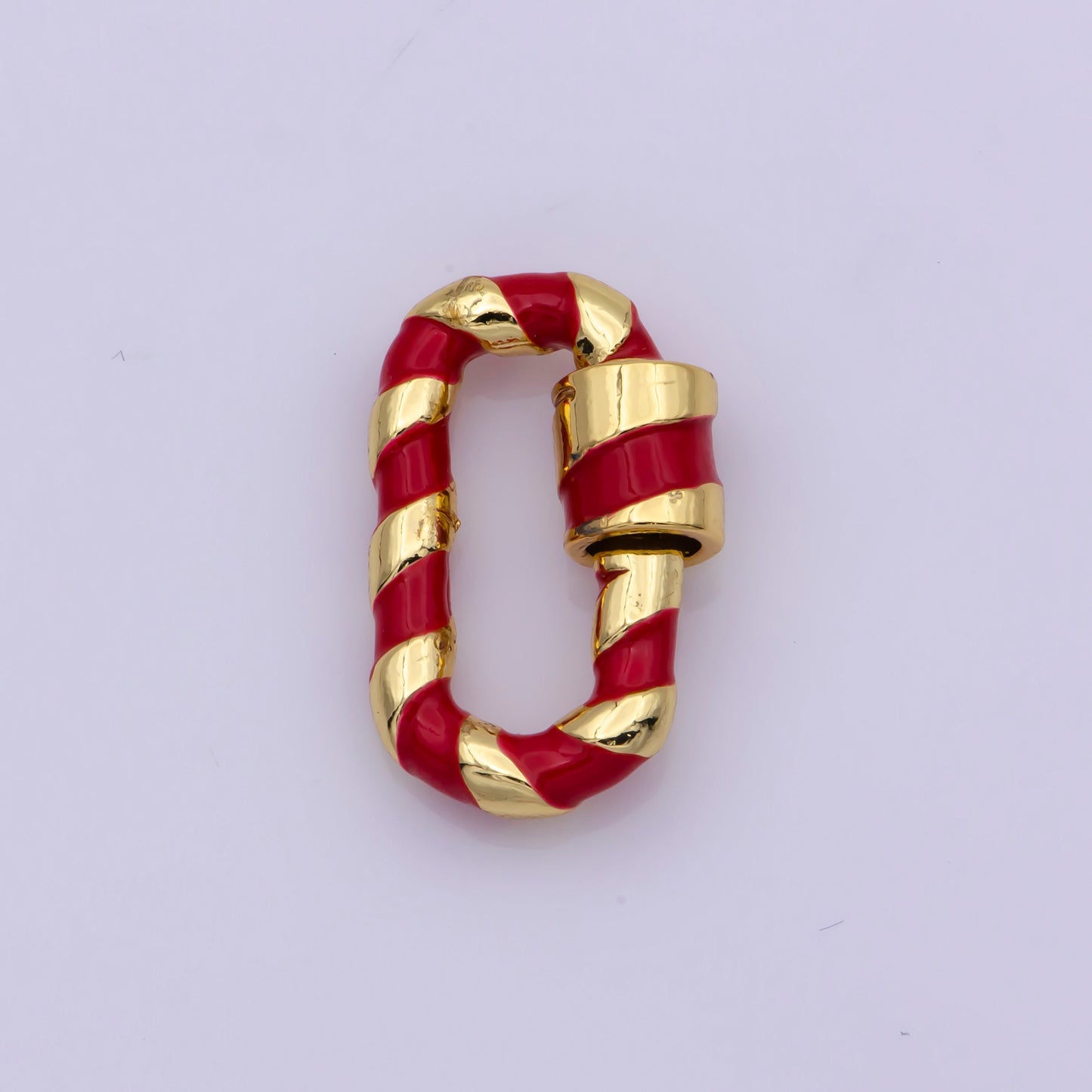 Tiny oval Rectangle Screw Clasp Colorful Carabiner Gold Enamel Clasp for Necklace Bracelet Interlocking Charm Connector Pink Teal Blue White