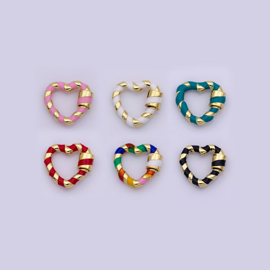 Brass Heart Screw Locking Carabiner Mini Gold Clasp Connector Fastener for Necklaces Bracelet Making Supply Christmas Gift Y2K Jewelry
