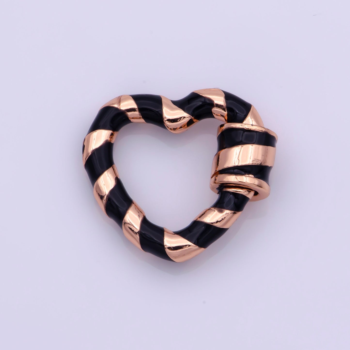 Rose Gold Heart Shaped Carabiner Clasp, Screw in Enamel Clasp For Bracelet Necklace Jewelry Making Supplies Y2K jewelry Christmas Holiday