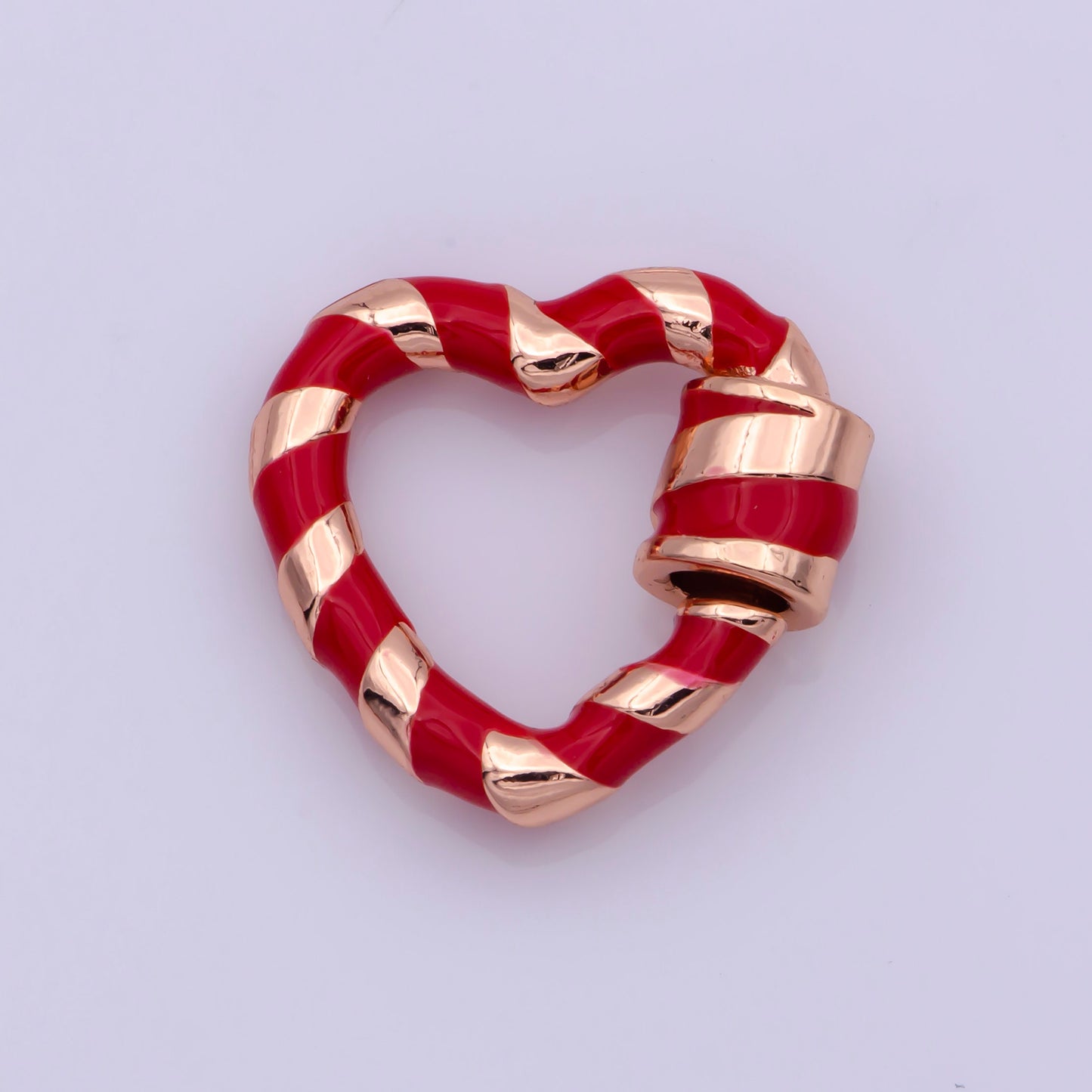 Rose Gold Heart Shaped Carabiner Clasp, Screw in Enamel Clasp For Bracelet Necklace Jewelry Making Supplies Y2K jewelry Christmas Holiday