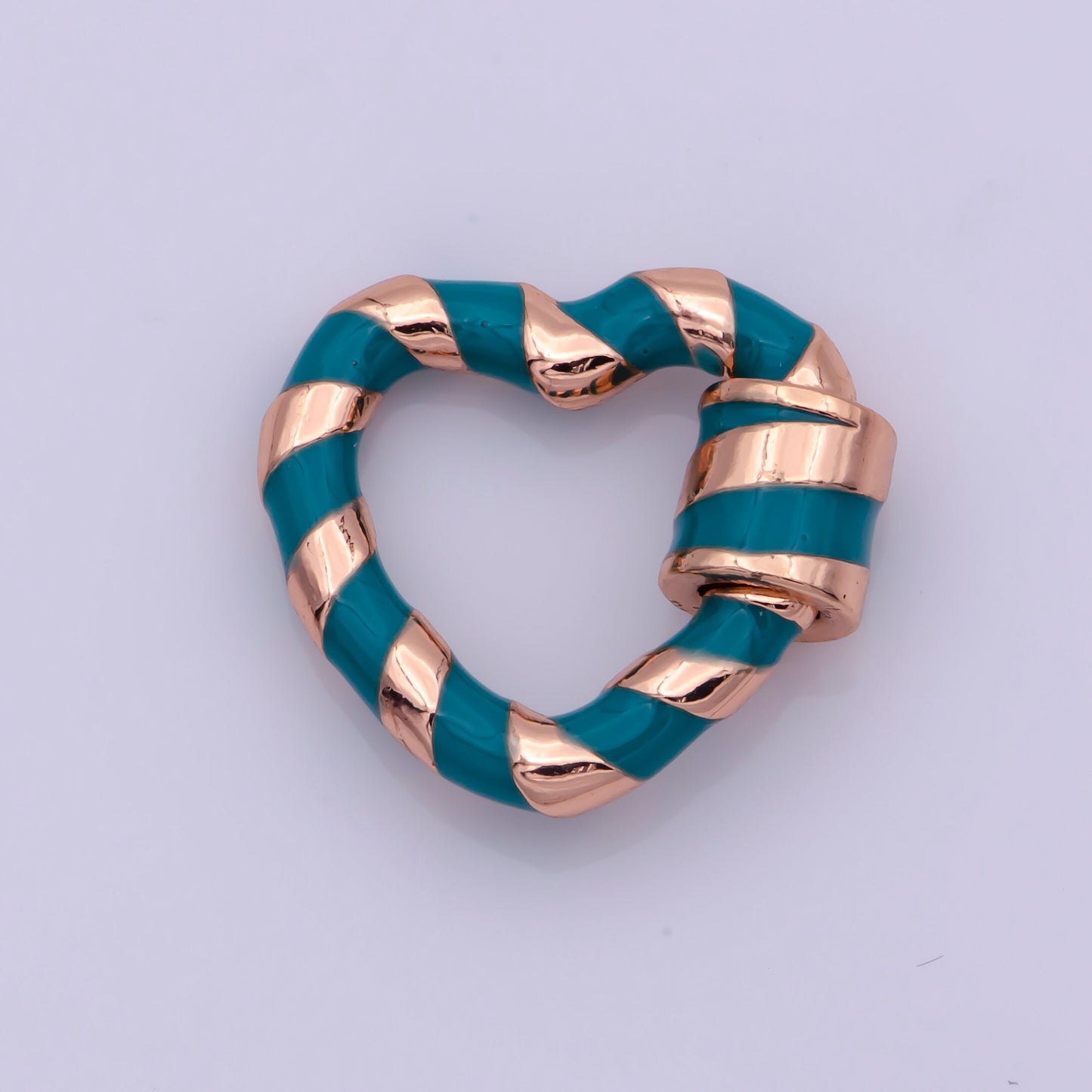 Rose Gold Heart Shaped Carabiner Clasp, Screw in Enamel Clasp For Bracelet Necklace Jewelry Making Supplies Y2K jewelry Christmas Holiday