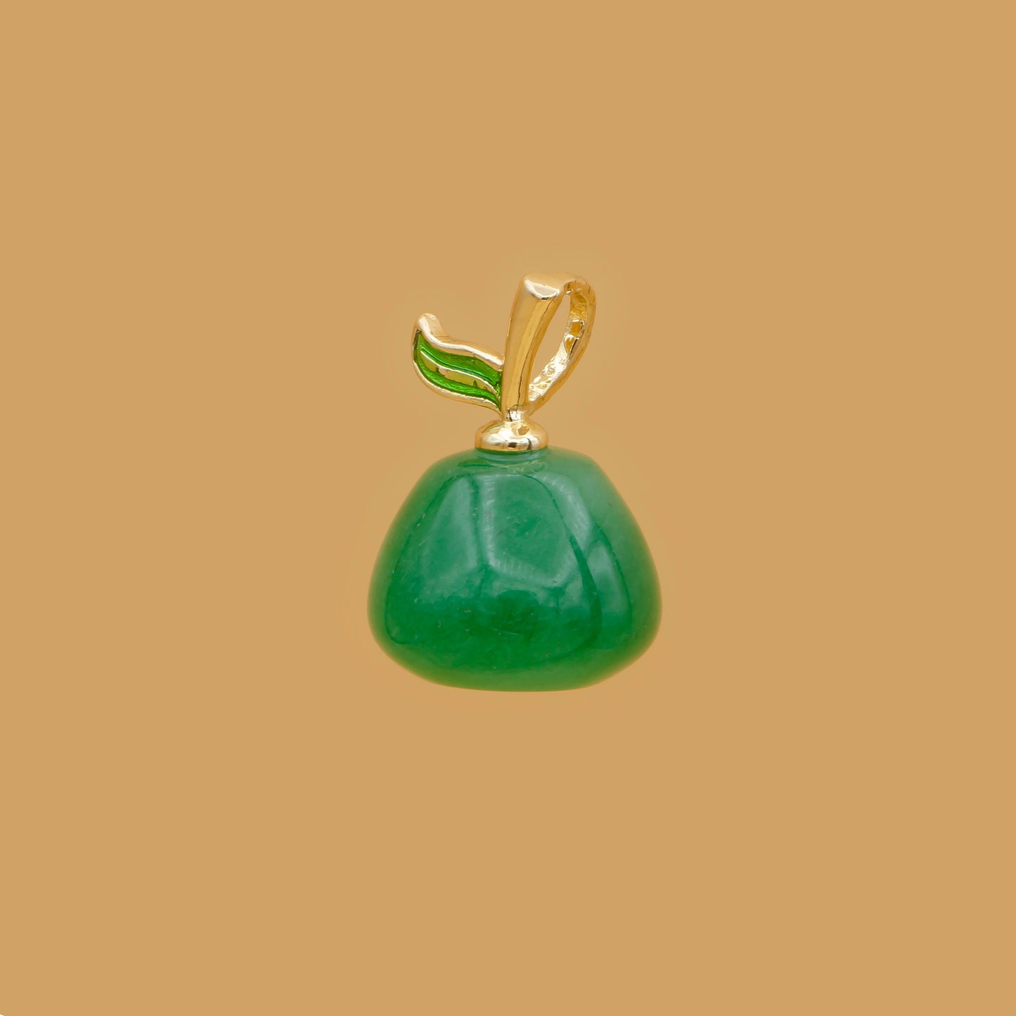 1pc Green Agate Stone Charm, Natural Stone Fruit Pendant Charm, Dainty Charm,Pear Tomato Pendant, Gold Color, 480