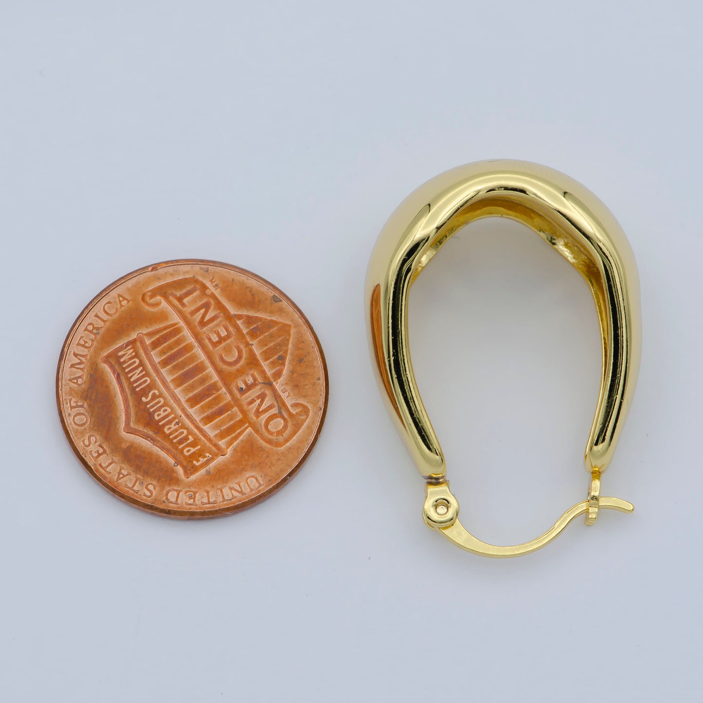 24k Gold Filled Thick Hoops - Gold Thick Hoop Earrings - Chunky Thick Hoops - Light Weight Hoops Dome Earring P264