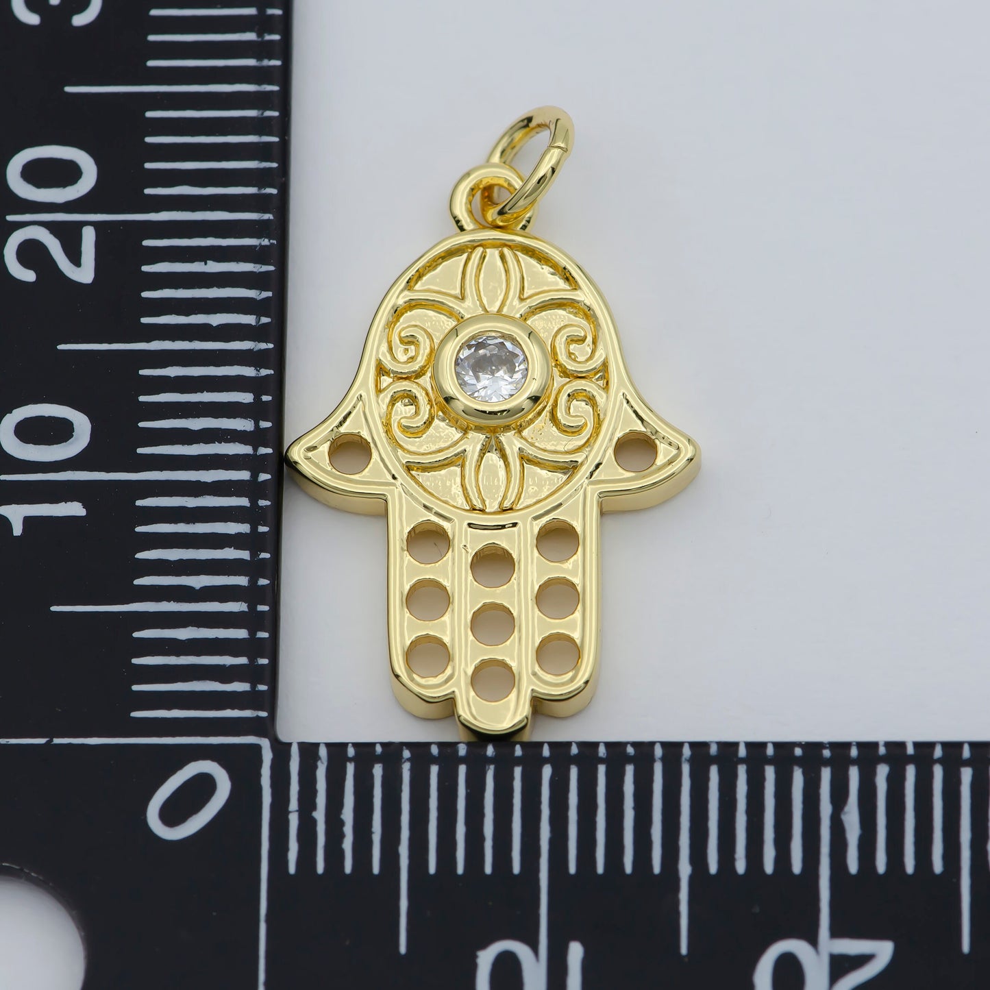 24K Gold Filled Dainty Hamsa Charm,Small Hamsa Heand Pendant,Simple Hamsa Jewelry, Hand of Fatima, Hand of Fatima Pendant, Evil Eye Charm