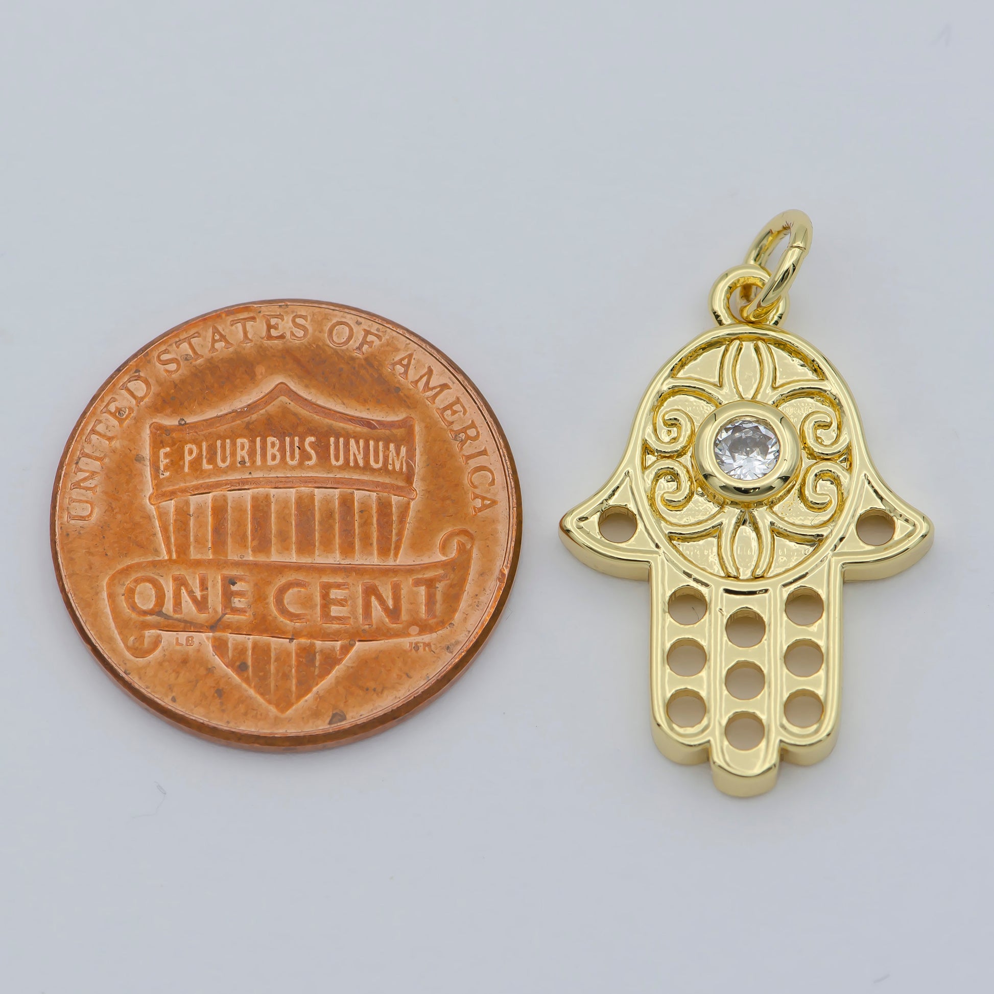 24K Gold Filled Dainty Hamsa Charm,Small Hamsa Heand Pendant,Simple Hamsa Jewelry, Hand of Fatima, Hand of Fatima Pendant, Evil Eye Charm