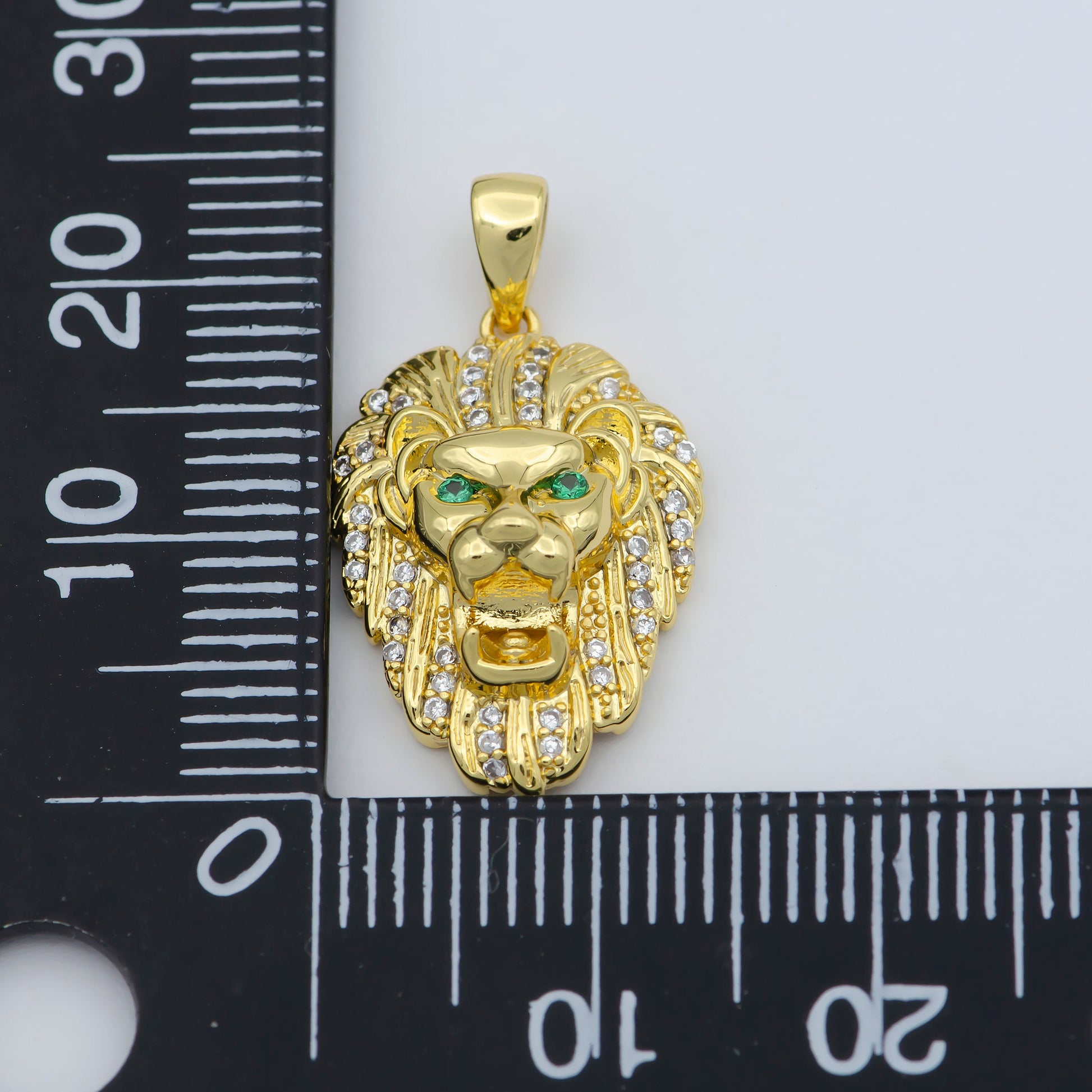 Gold Filled Lion Charm, Animal King Pendant, Roar Tiger Bracelet, Wild Animal Charm for Statement Jewelry Component J-867