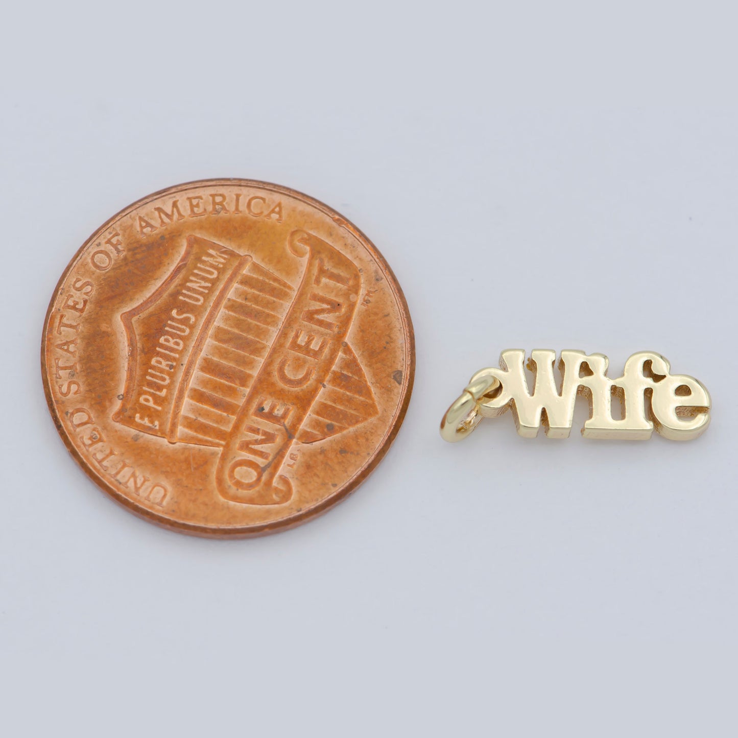 Dainty 14k Gold Filled Wife Charm for Bracelet Necklace Earring Component Diy Jewelry Making Supply Word Charm Minimalist Jewelry M-371