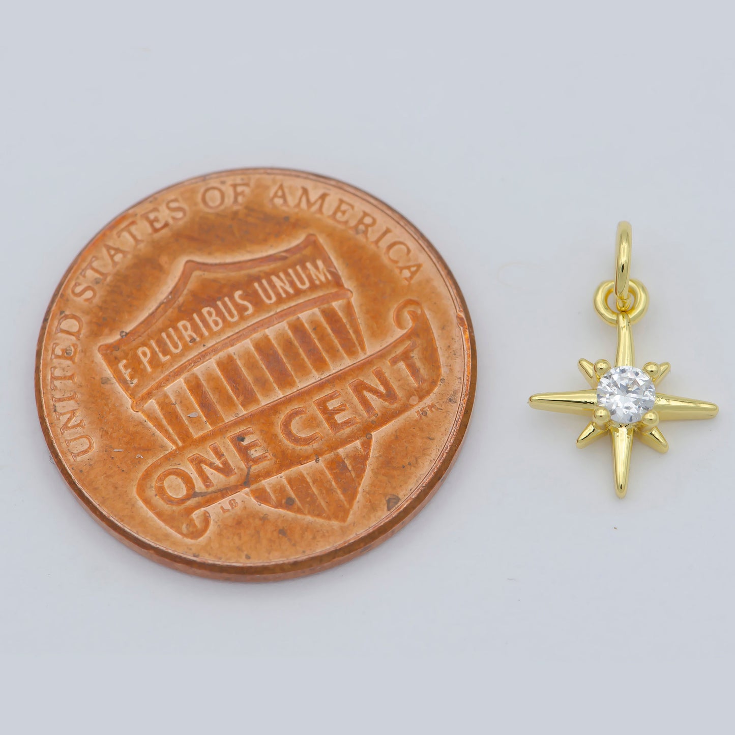 Gold North Star Charm 24k Gold Filled Cz Star Charm, Polaris Charm, Celestial Jewelry Twinkle Star Charm for Necklace Earring
