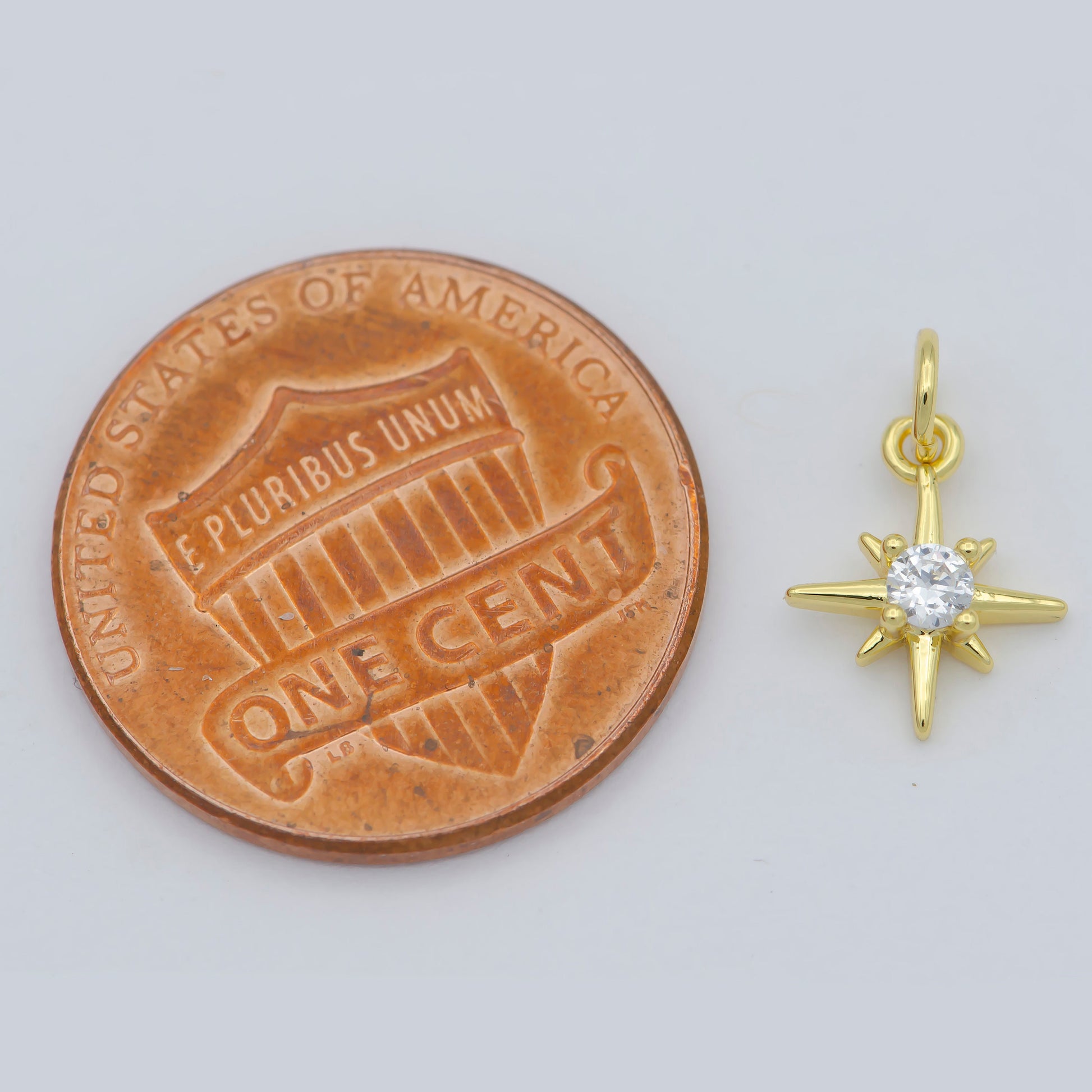 Gold North Star Charm 24k Gold Filled Cz Star Charm, Polaris Charm, Celestial Jewelry Twinkle Star Charm for Necklace Earring