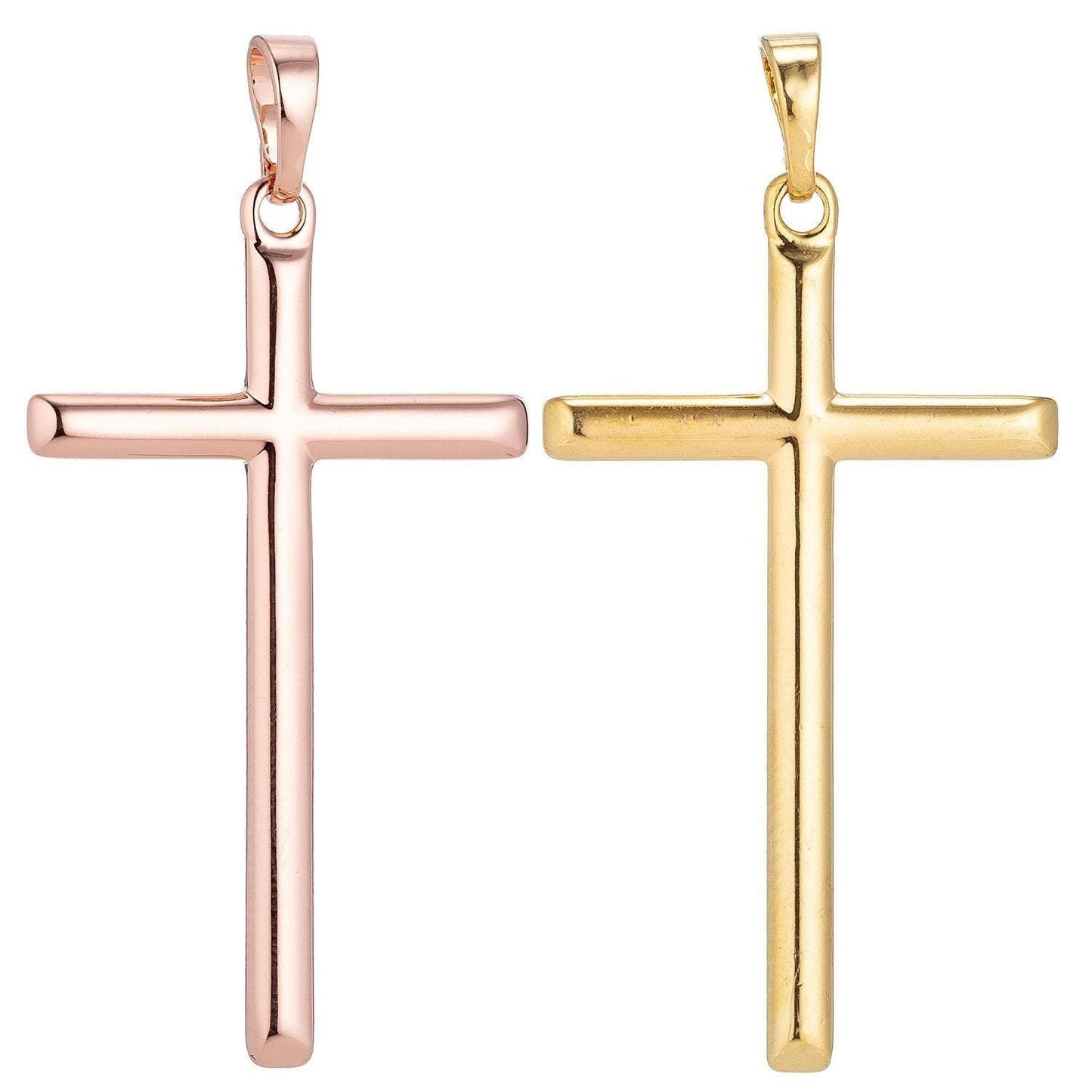 Minimalist Cross Charm 18K Gold Filled Cross Charm Dainty Cross Pendant Religious Jewelry for Earring Necklace Making supplies