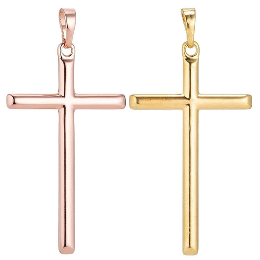 Minimalist Cross Charm 18K Gold Filled Cross Charm Dainty Cross Pendant Religious Jewelry for Earring Necklace Making supplies