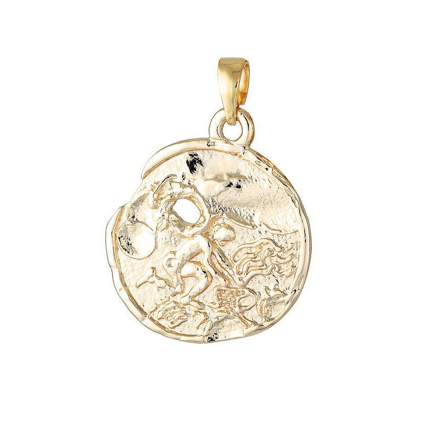 Gold Zodiac Constellation Charms Large Astrology Charms Horoscope Charm, Add On Charm for Personalized Necklace Supply Rustic Charm
