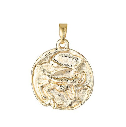 Gold Zodiac Constellation Charms Large Astrology Charms Horoscope Charm, Add On Charm for Personalized Necklace Supply Rustic Charm