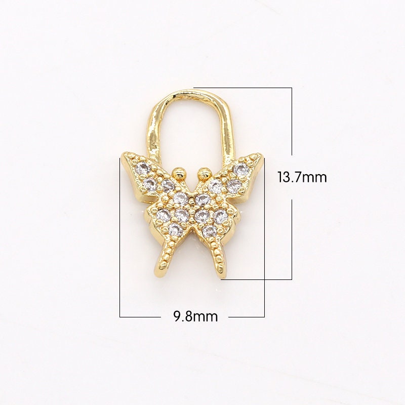 Goldplated Butterfly Charm CZ Micro Pave, Butterfly Pendant for Necklace Earring Bracelet Supply -508