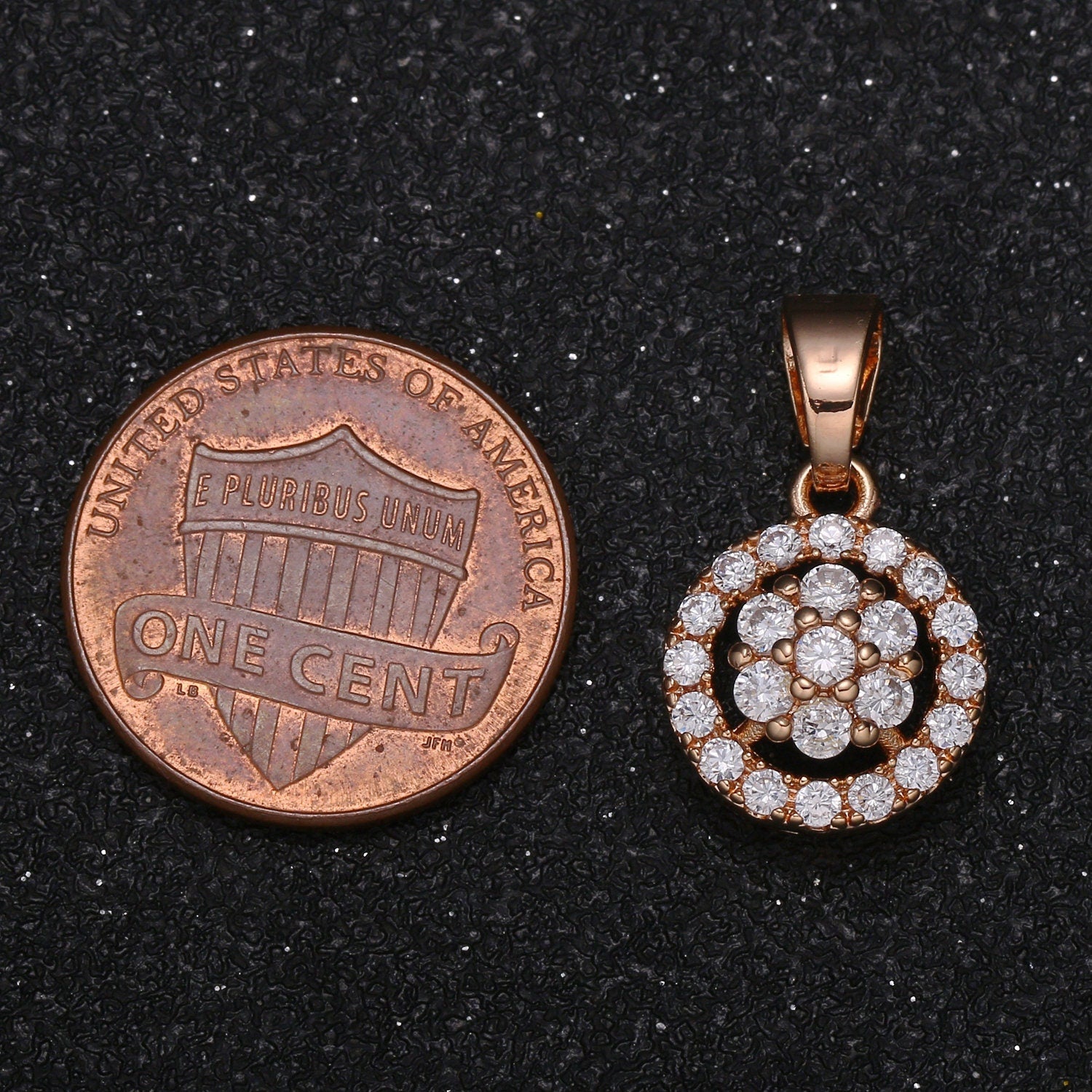 1pc Gold Micro Pave CZ Wreath Charm,Daisy Micro Pave CZ Pendant, Flower Charm Pendant, Cubic Zirconia Flower Jewelry, -652