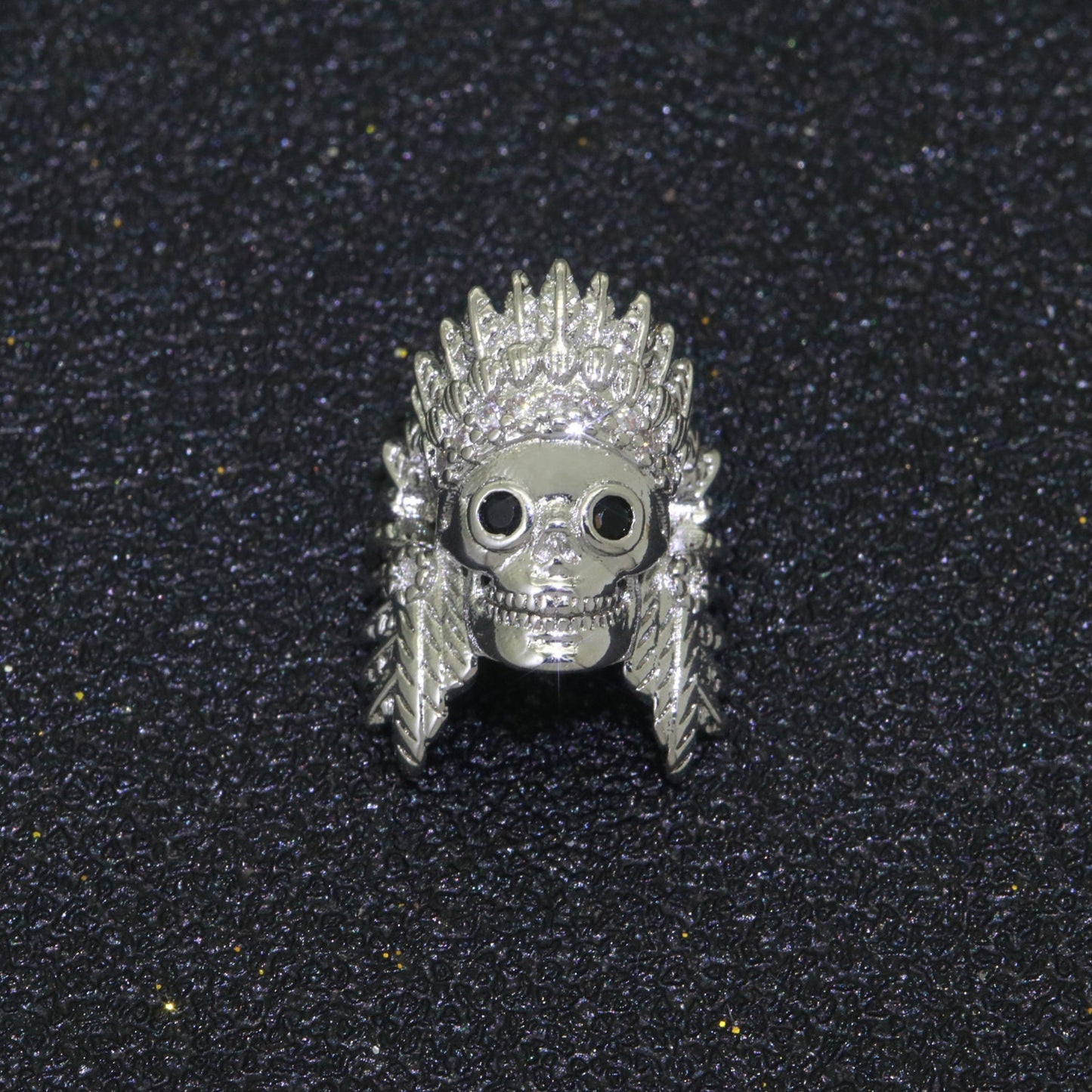 Native American Indian Head Charm Bead, Indian Chef Head Micro Pave CZ, Indian Skull Head Charm Bead, DIY, Jewelry Making, 16x11mm