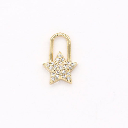 Mini Gold Plated Star Charm, Dainty Cluster Star Pendant, Mini Twinkle Little Star Charm, Bracelet Earring Charm -614