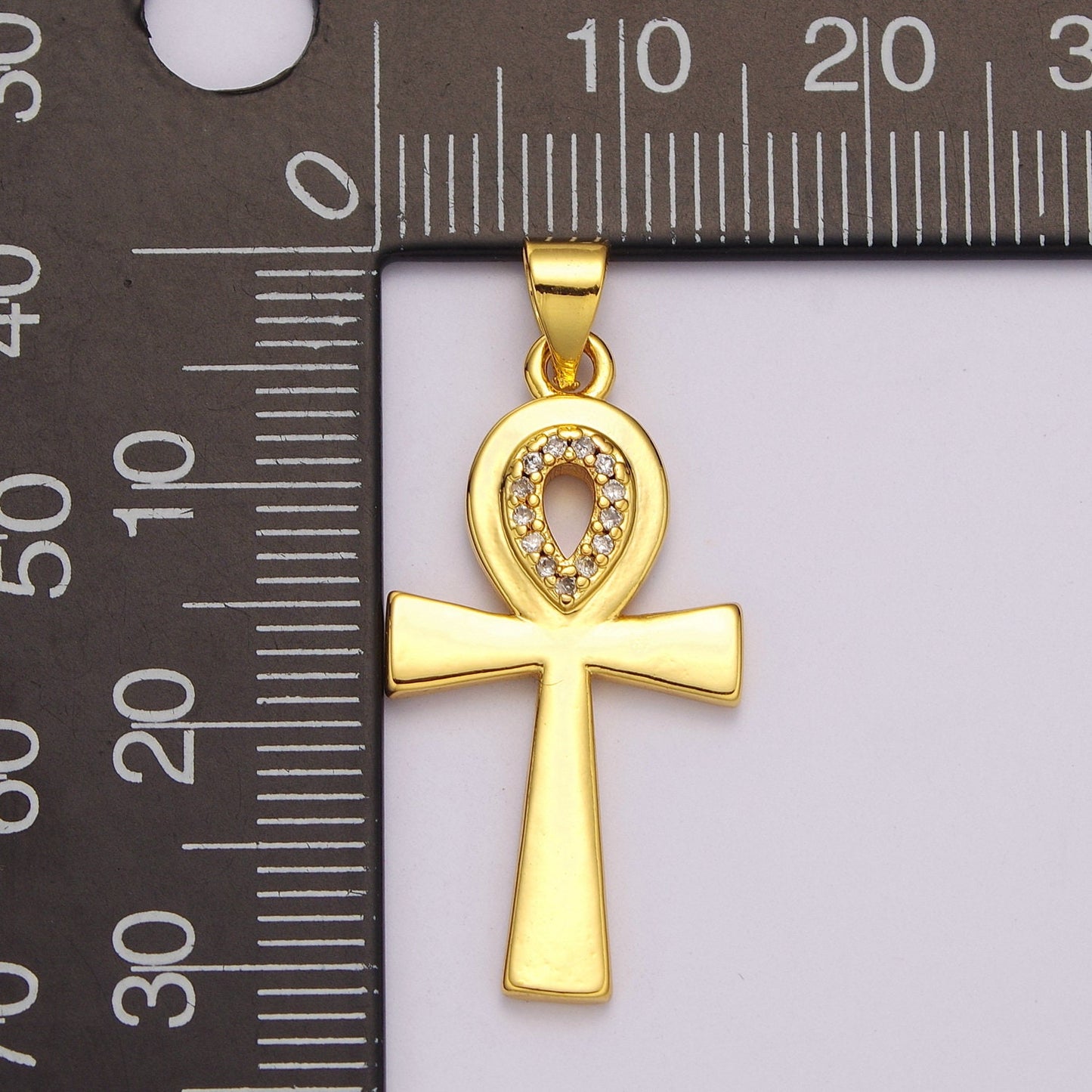 Egyptian Ankh Cross Charm necklace Amulet talisman for protection sacred symbol of life in jewelry 24k Gold Filled Cross Pendant, N-1389
