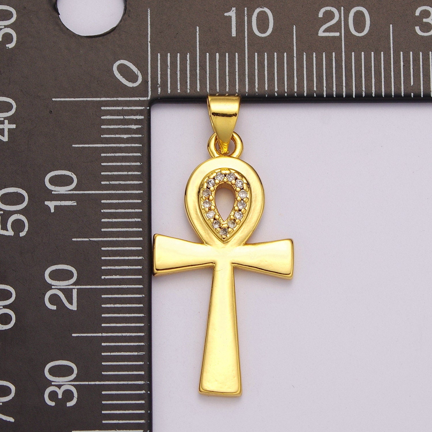 Egyptian Ankh Cross Charm necklace Amulet talisman for protection sacred symbol of life in jewelry 24k Gold Filled Cross Pendant, N-1389