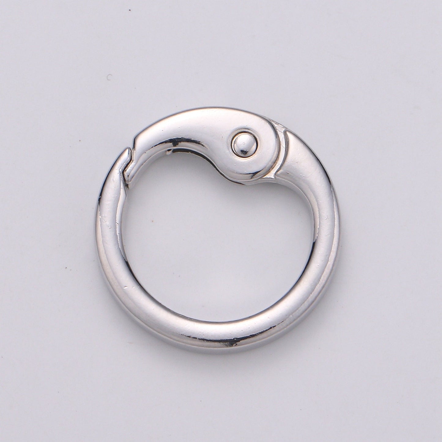Gold Spring Gate Ring,Push Gate ring, 25.5mm diameter Ring Charm Holder Gold, Silver Clasp Connector Charm Holder L-40-L41