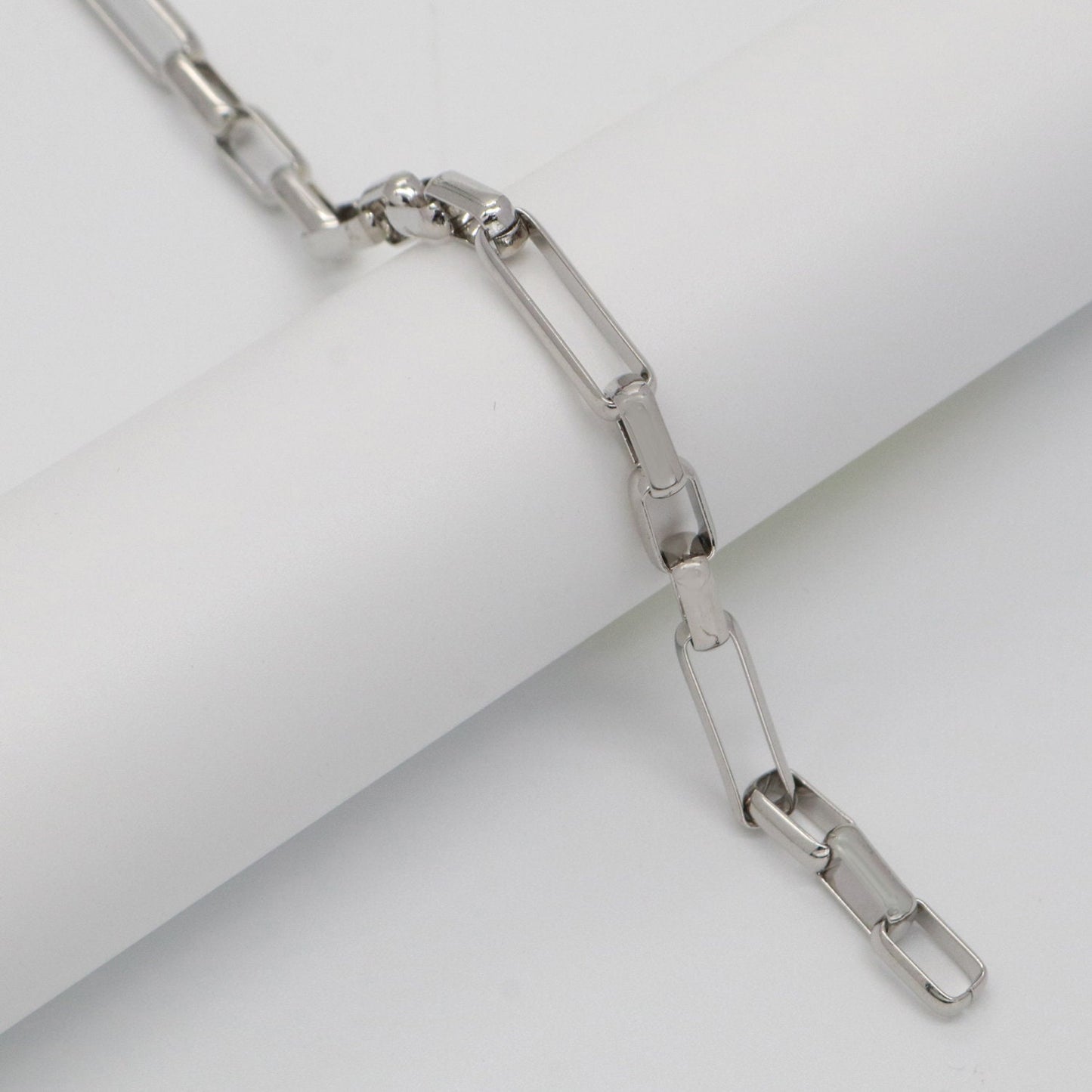 Gold Plated Shiny Square Paperclip Chain by Yard, Link Cable Rolo Elongate Chain, Wholesale bulk Roll Chain Jewelry Making, 559, 560