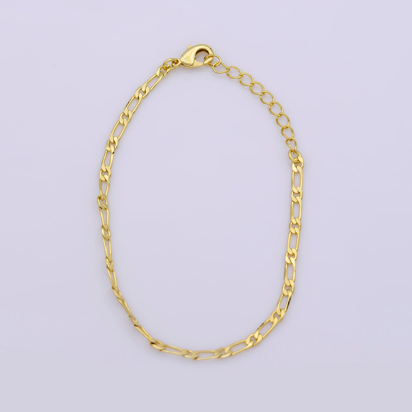 Limited Quantity 1pc 5.5"+2" extender Ready to Use Gold Rolo Chain, paperclip Chain Bracelet, For Pendant Charm Bracelet, 004