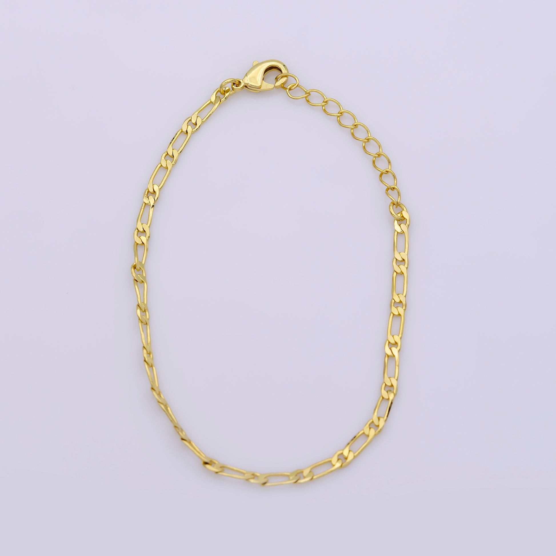 Limited Quantity 1pc 5.5"+2" extender Ready to Use Gold Rolo Chain, paperclip Chain Bracelet, For Pendant Charm Bracelet, 004
