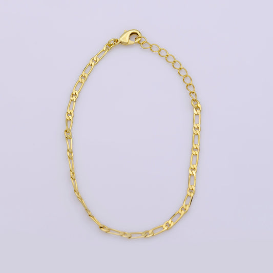 Limited Quantity 1pc 5.5"+2" extender Ready to Use Gold Rolo Chain, paperclip Chain Bracelet, For Pendant Charm Bracelet, 004