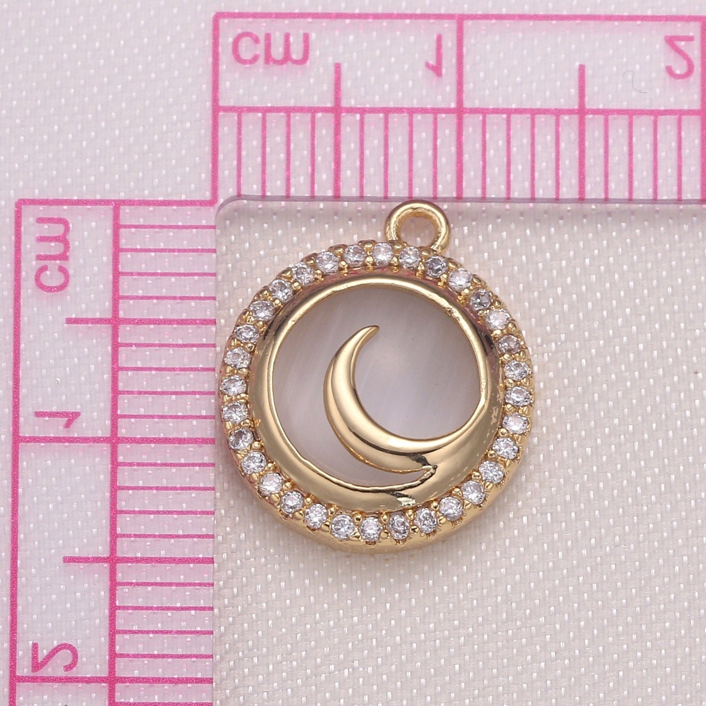 Mini Micro Pave Round Charm Gold Cubic Dangle charm for Bracelet Necklace Earring