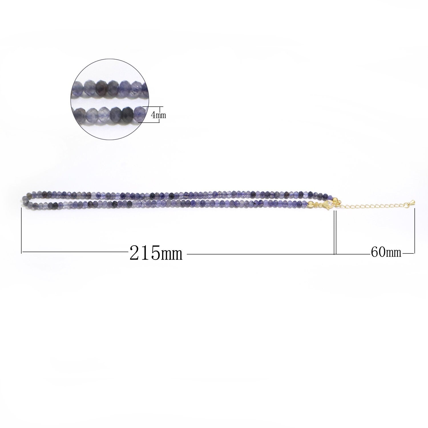 Amethyst stone bead Necklace Faceted 3.3mm Roundell Shape bead gorgeous natural Dark Purple gemstone Necklace with Lobster Clasp WA-257