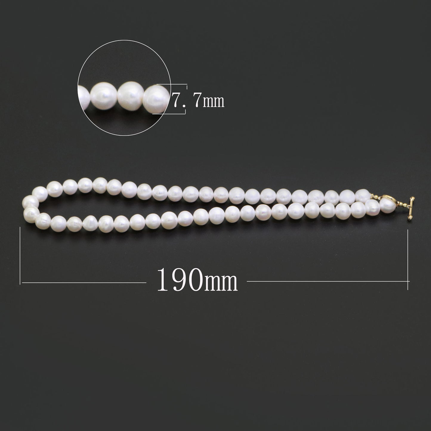 White Freshwater Pearl Necklace, Gold Filled Necklace, White Bridal Pearl Choker, Necklaces for Women, 8 mm Pearl Necklace 15 inch, WA-264