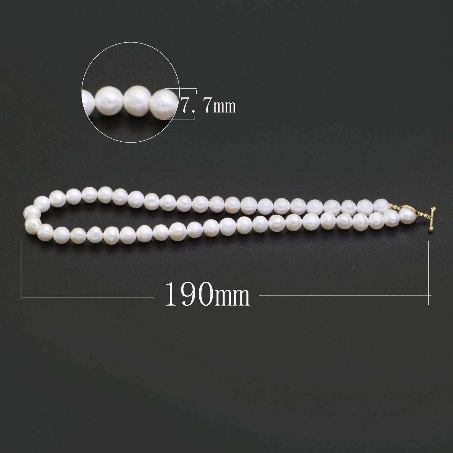 White Freshwater Pearl Necklace, Gold Filled Necklace, White Bridal Pearl Choker, Necklaces for Women, 8 mm Pearl Necklace 15 inch, WA-264